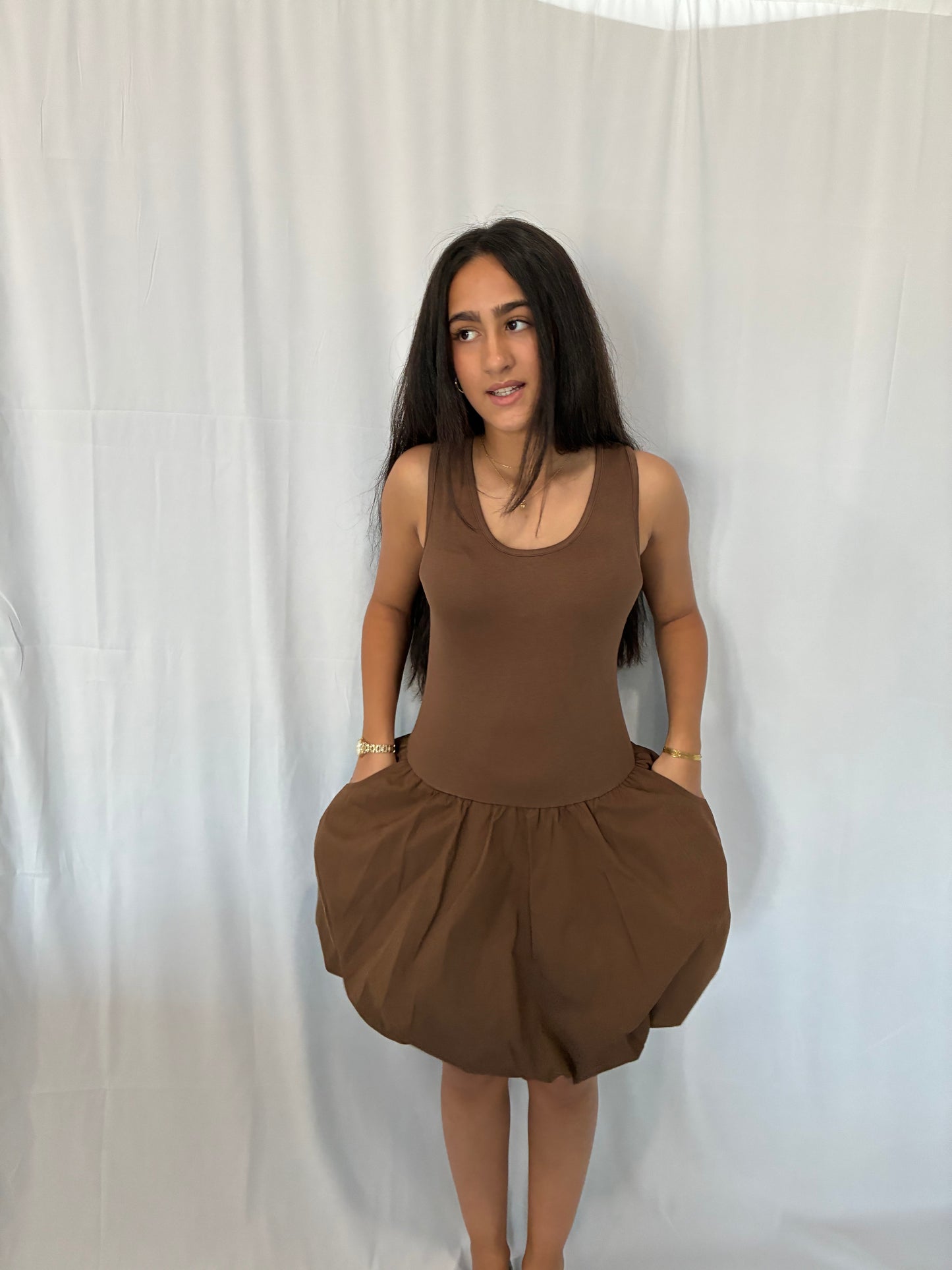 Sleeveless Bubble Skirt Dress