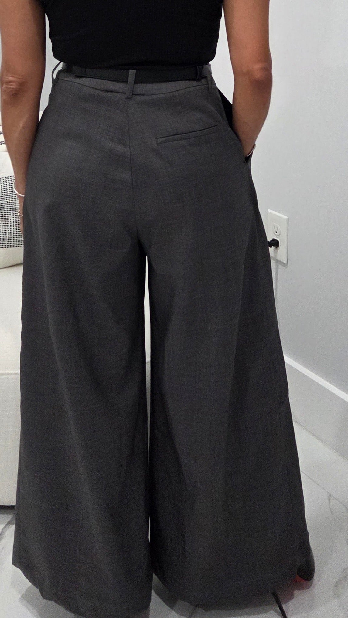 Charcoal Wide Leg Trouser