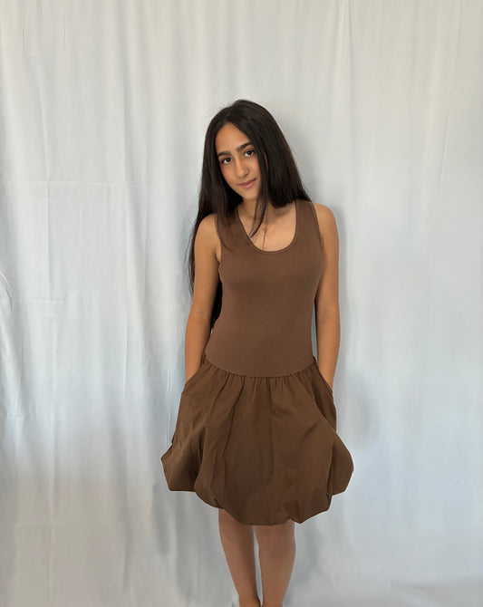 Sleeveless Bubble Skirt Dress
