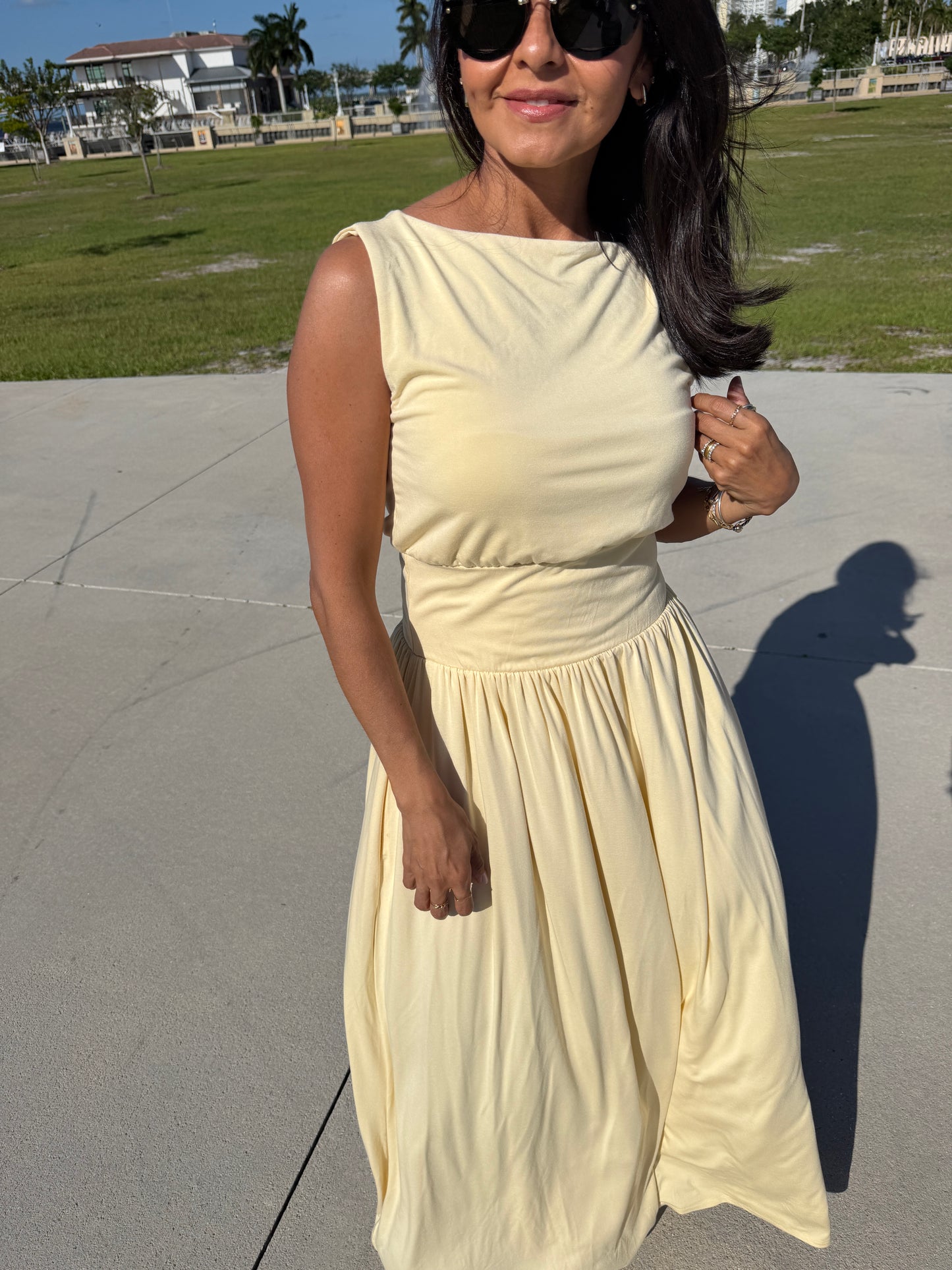 Butter Yellow Sleeveless Maxi Knit Dress