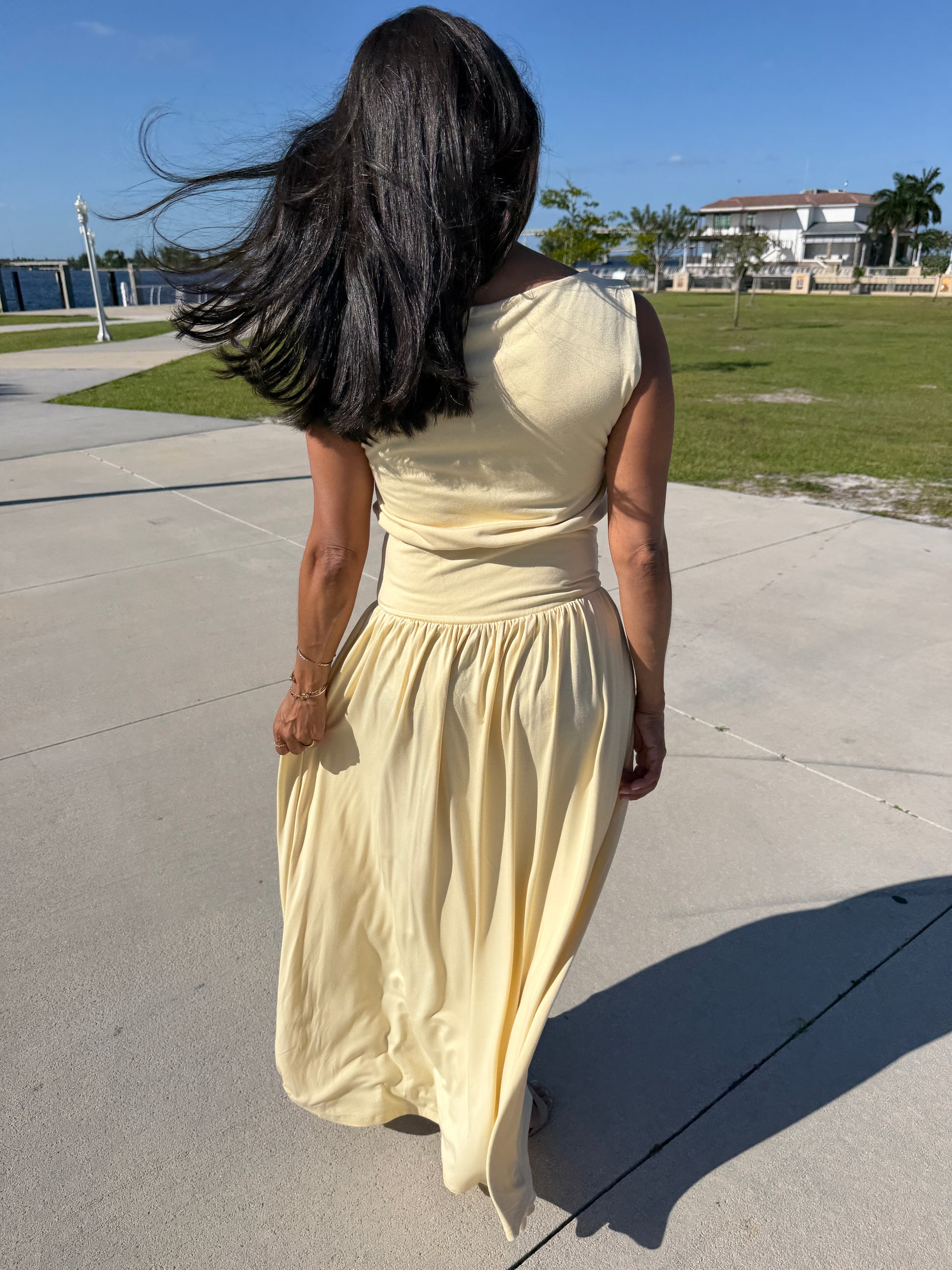 Butter Yellow Sleeveless Maxi Knit Dress  RefineYou